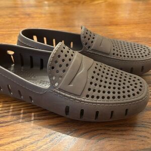 Men's Perforated Slip-On Loafers in Dark Brown